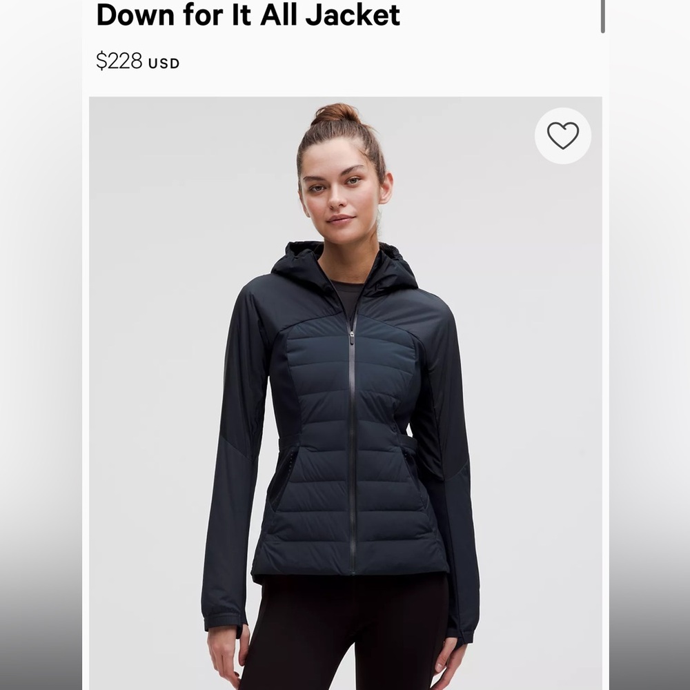 Baby pink Lululemon down for it all size 10 down jacket